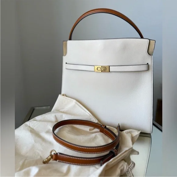 Like new Tory Burch Lee Radziwill Double
Bag Satchel New Cream $1,320 - Picture 7 of 9